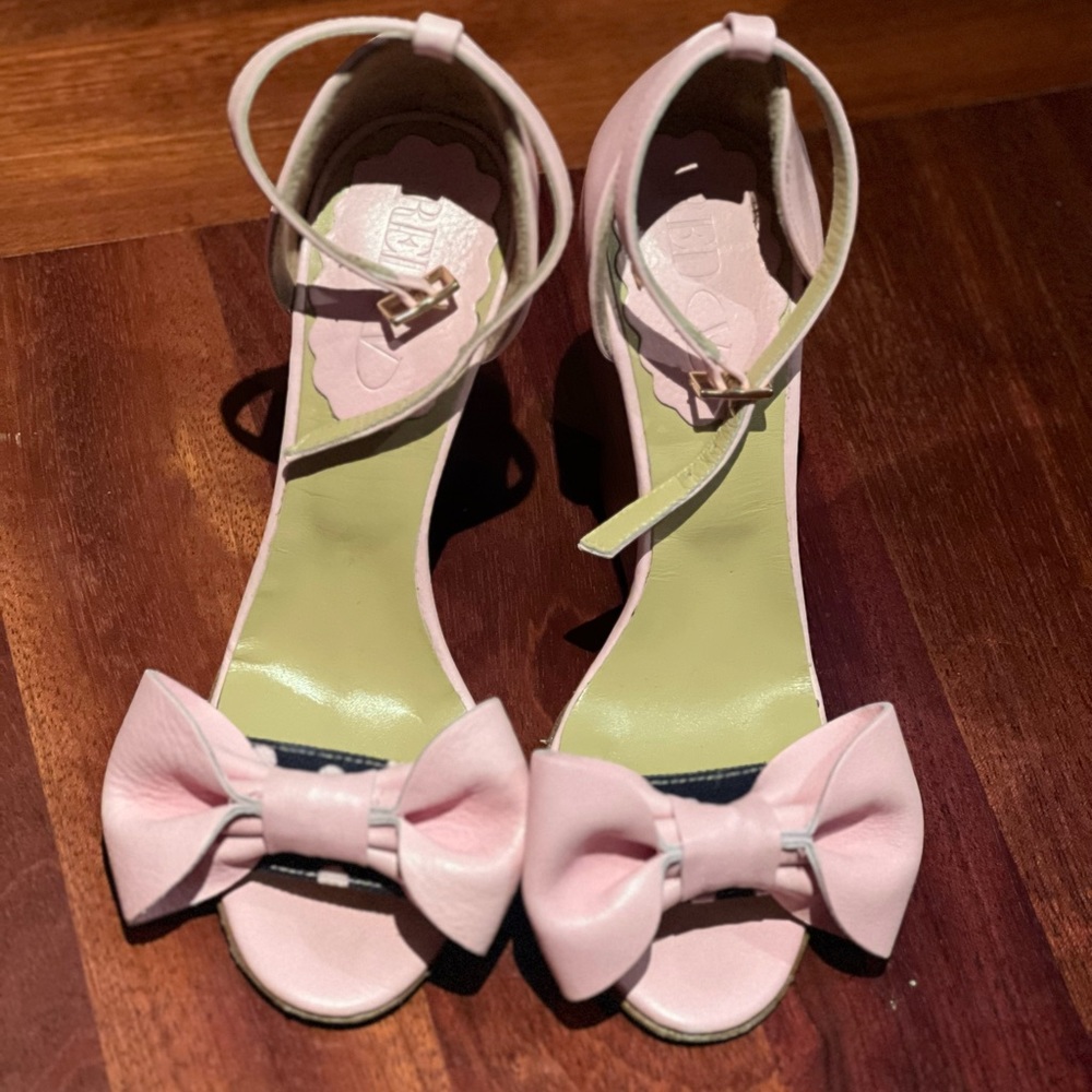 Red Valentino pink bow platform shoes